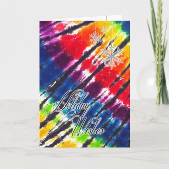 Rainbow Tie-Dye Holiday Card (Front)