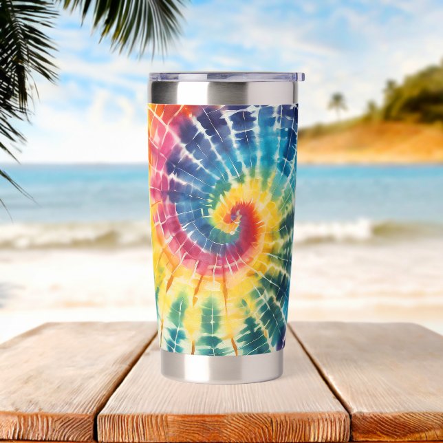 Rainbow Tie Dye Insulated Tumbler (Beach)