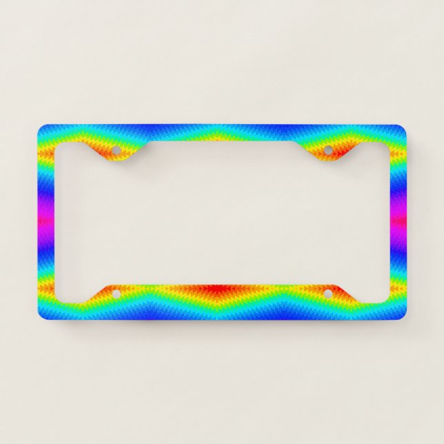 Rainbow tie-dye license plate frame (Front)