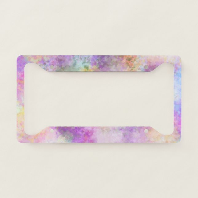 Rainbow Tie Dye License Plate Frame (Front)