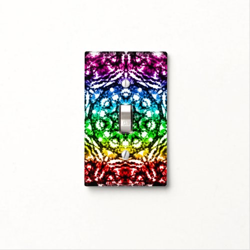 Rainbow Tie Dye Mandala Star Bedroom Offic Light Switch Cover