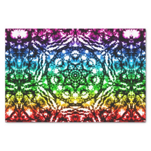 Rainbow Tie Dye Mandala Star Birthday Party Tissue Paper