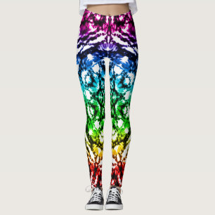 Rainbow Tie Dye Mandala Star Leggings