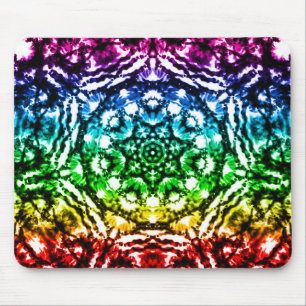 Rainbow Tie Dye Mandala Star Mouse Pad