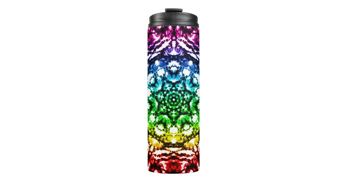 Rainbow Tie Dye Mandala Star Thermal Tumbler | Zazzle
