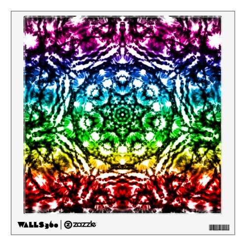 Rainbow Tie Dye Mandala Star Wall Decal