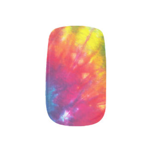 Rainbow Tie-Dye Minx Nail Art