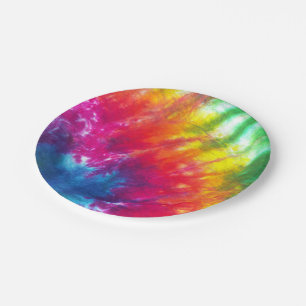 Rainbow Tie-Dye Paper Plates