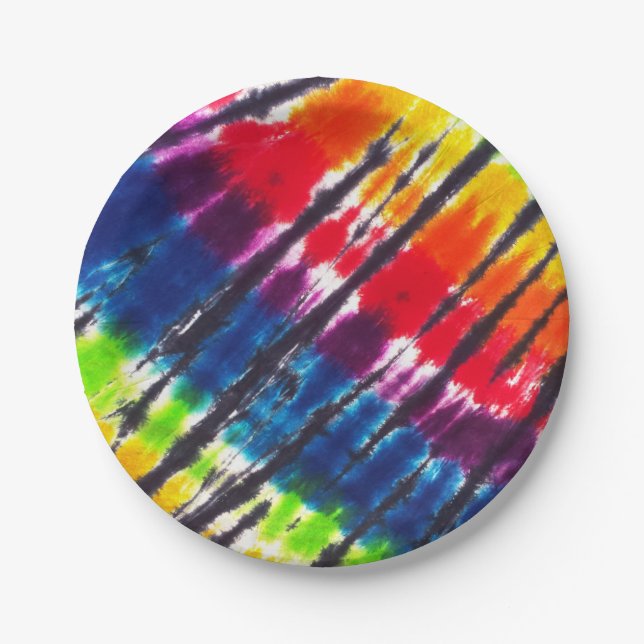 Rainbow Tie-Dye Paper Plates (Front)