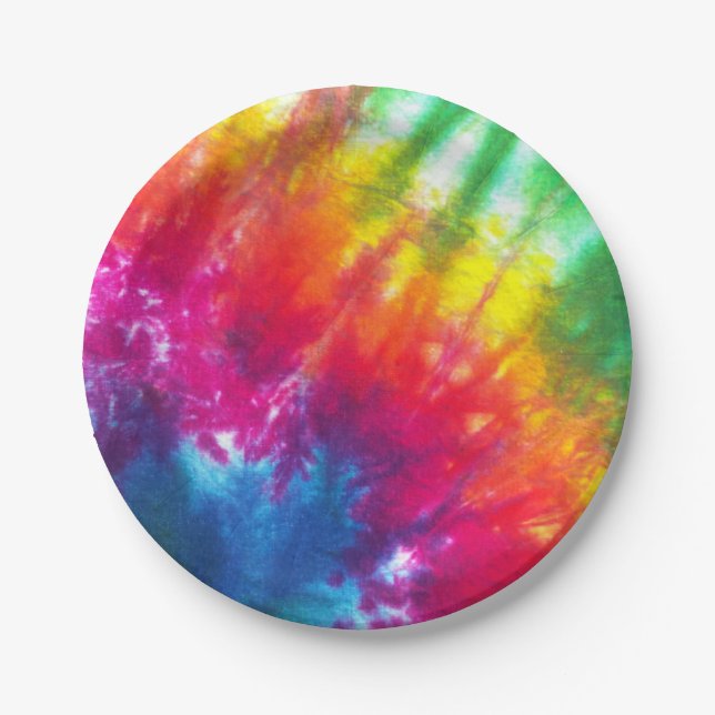 Rainbow Tie-Dye Paper Plates (Front)