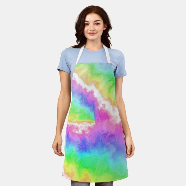 Rainbow Tie Dye Party Apron (Worn)
