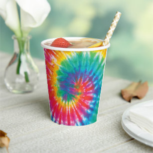 Rainbow Tie Dye Pattern Novelty Paper Cups