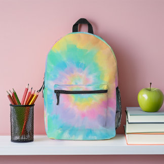 Rainbow Tie Dye Pattern Personalized Printed Backpack