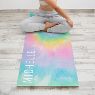 Rainbow Tie Dye Pattern Personalized Yoga Mat
