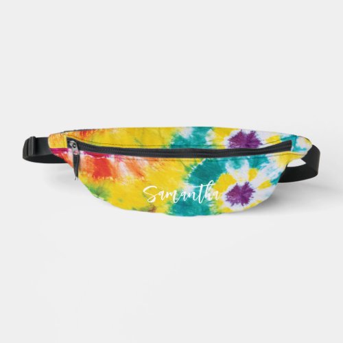 Rainbow Tie Dye Personalized Colorful Fanny Pack