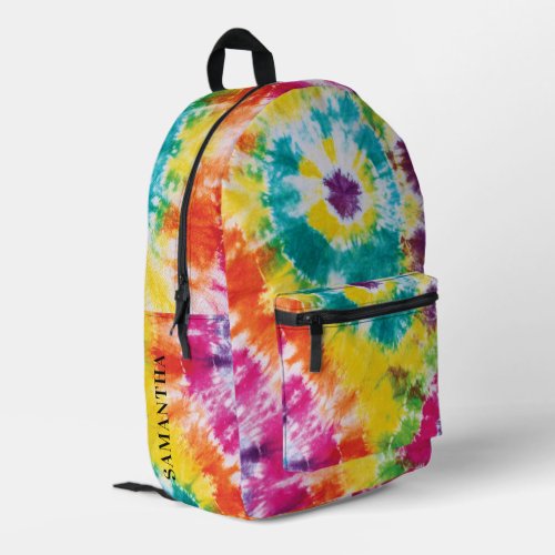 Rainbow Tie Dye Personalized Colorful Printed Backpack
