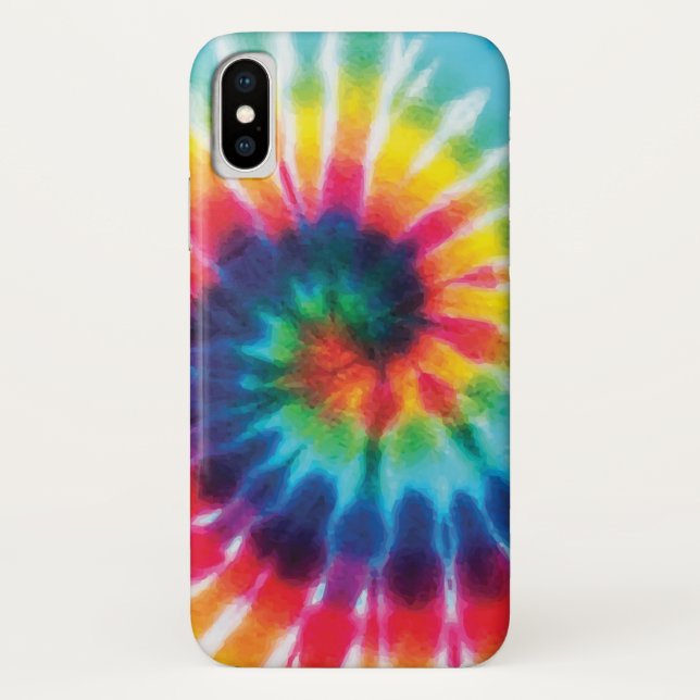 Rainbow Tie Dye Phone X Case (Back)