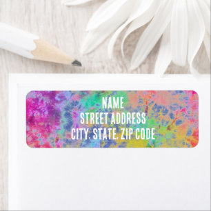 Rainbow Tie Dye Return Address Label Colorful