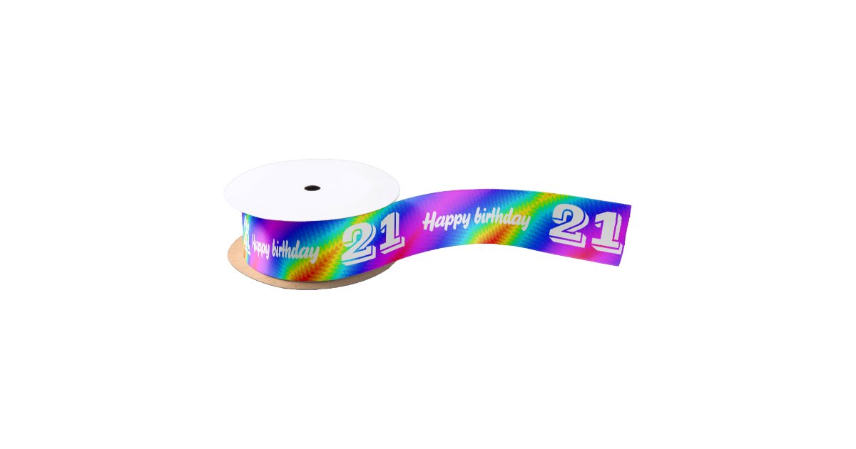Rainbow tiedye satin ribbon Zazzle
