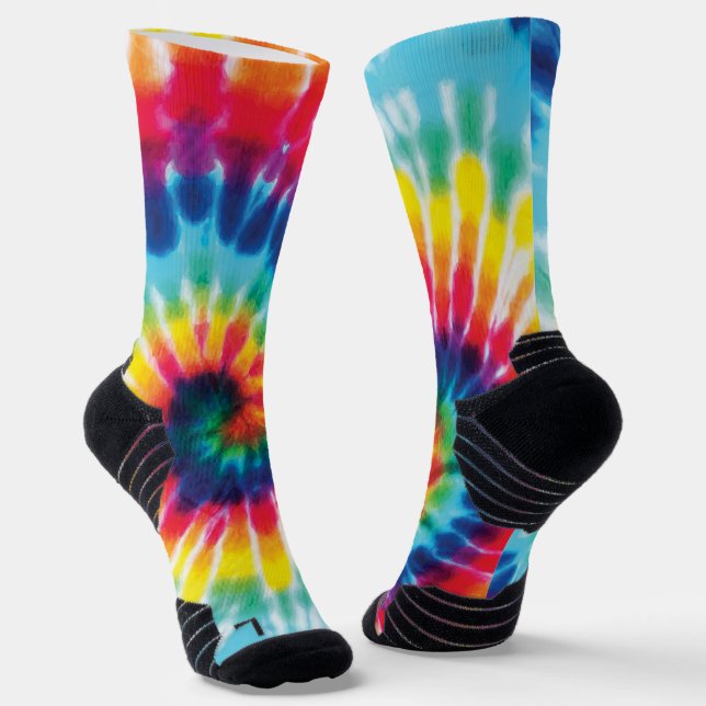 Rainbow Tie Dye  Socks (Angled)
