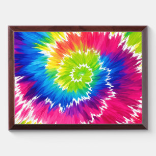 Rainbow Tie Dye Spiral Art Poster 🌈 Award Plaque