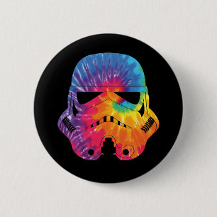 Rainbow Tie Dye Stormtrooper Helmet Button