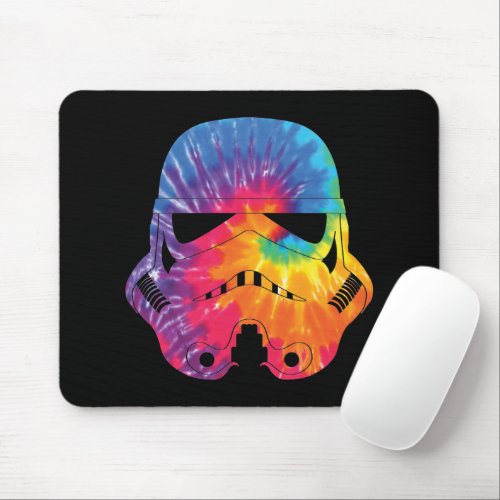 Rainbow Tie Dye Stormtrooper Helmet Mouse Pad