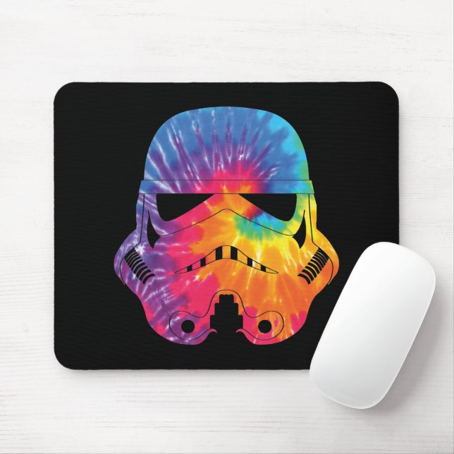 Rainbow Tie Dye Stormtrooper Helmet Mouse Pad (With Mouse)