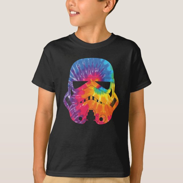 Rainbow Tie Dye Stormtrooper Helmet T-Shirt (Front)