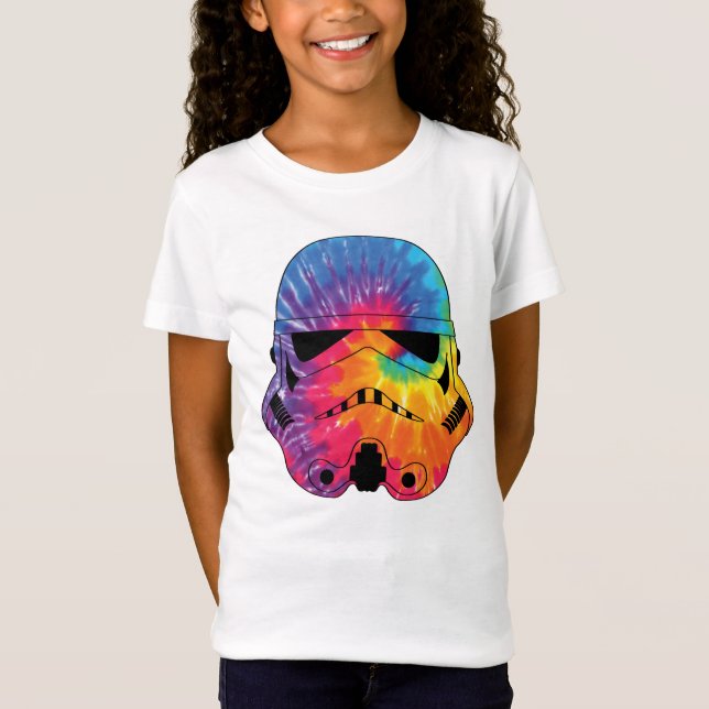 Rainbow Tie Dye Stormtrooper Helmet T-Shirt (Front)