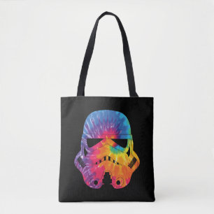Rainbow Tie Dye Stormtrooper Helmet Tote Bag