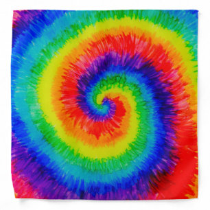 Rainbow Tie-Dye Swirl Alcohol Ink  Bandana