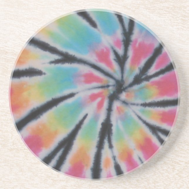 Rainbow Tie Dye Swirl Coaster Set (Front)