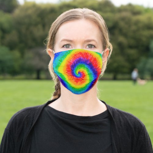 Rainbow Tie_Dye Swirl Face Mask