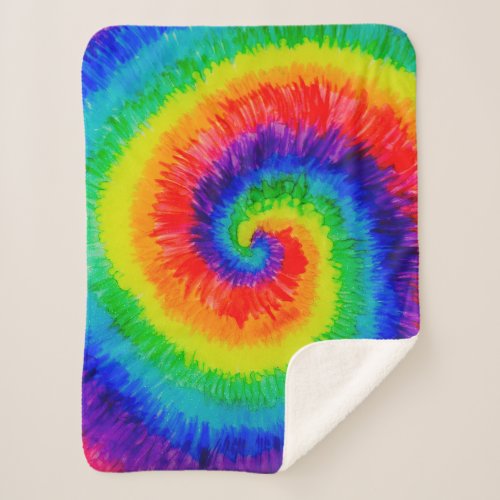 Rainbow Tie_Dye Swirl  Fleece Blanket