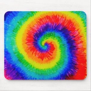 Rainbow Tie-Dye Swirl Mouse Pad