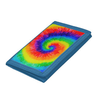 Rainbow Tie-Dye Swirl  Trifold Wallet