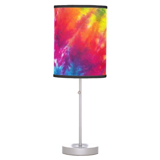 Rainbow Tie-Dye Table Lamp (Front)