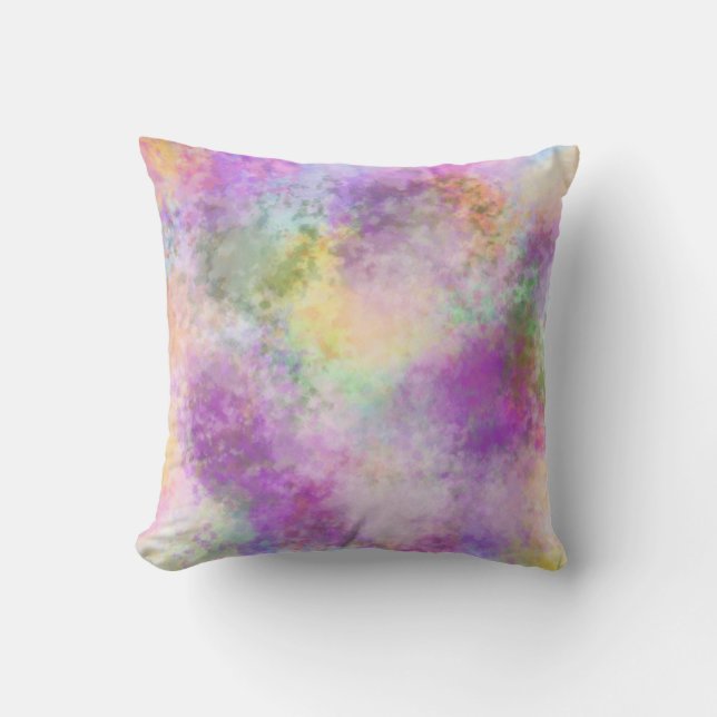 Rainbow Tie Dye Throw Pillow (Front)