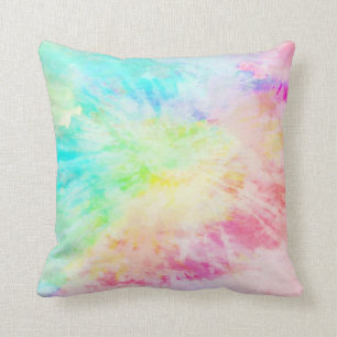 Rainbow Tie Dye Throw Pillow