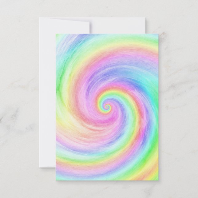 Rainbow tie Dye Wave Ocean Thank You Card (Front)