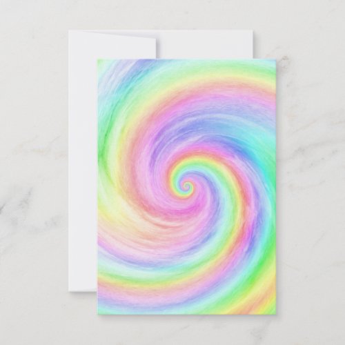 Rainbow tie Dye Wave Ocean Thank You Card