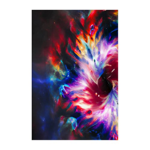 Rainbow TieDye Blackhole Galaxy Acrylic Wall Art