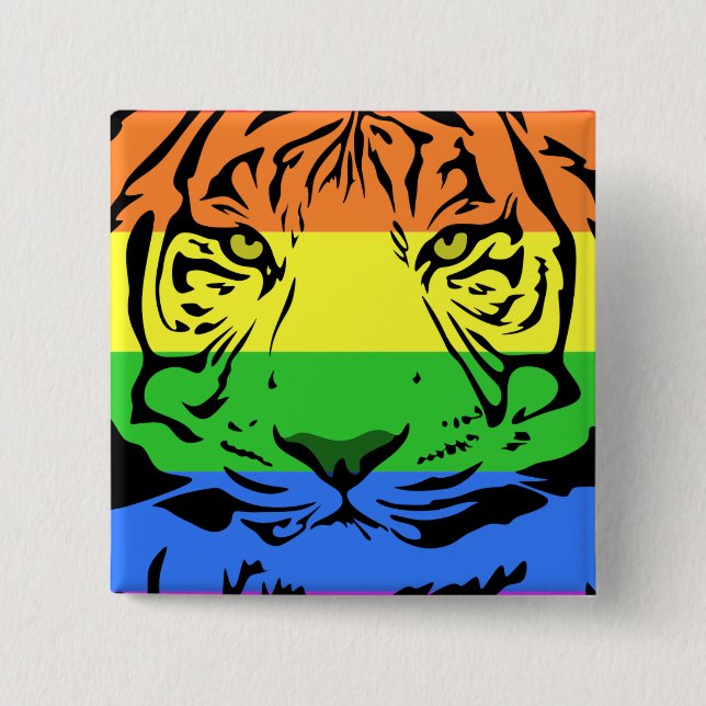 Rainbow Tiger Button (Front)