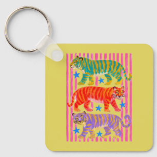 rainbow tiger dreams keychain