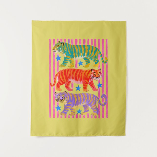 rainbow tiger dreams tapestry (Front)