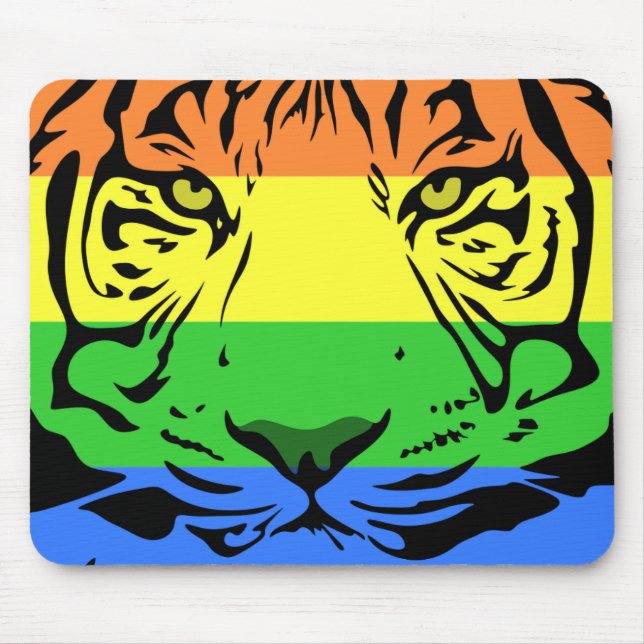 Rainbow Tiger Mouse Pad (Front)