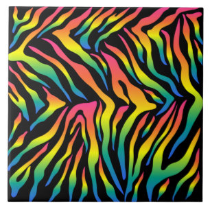 Rainbow tiger skin print design   ceramic tile