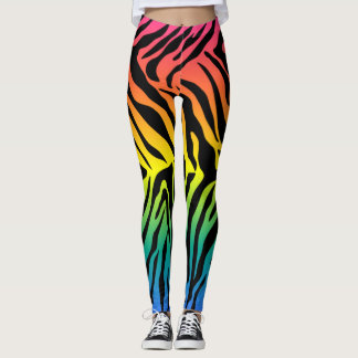 Rainbow tiger skin print design  leggings