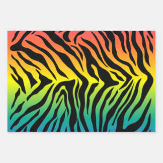Rainbow tiger skin print design  wrapping paper sheets